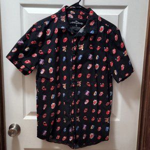 Rolling Stones Tongue “Hot Lips” button down shirt. Men’s medium
